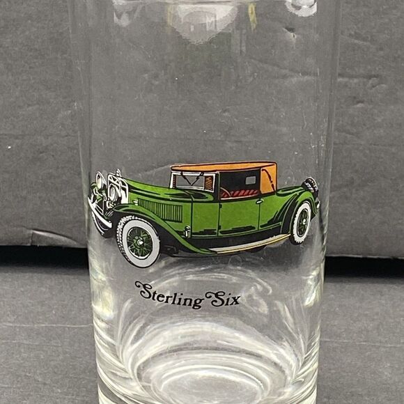 Vtg Anchor Hocking Glass Tumbler Collectible Antique Car Sterling Six Replace - Picture 2 of 7